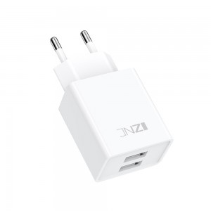 I25 Dual-Port 2.4A ໂທລະສັບມືຖື USB Wall Charger ສໍາລັບເຄື່ອງສາກໂທລະສັບອັດສະລິຍະ