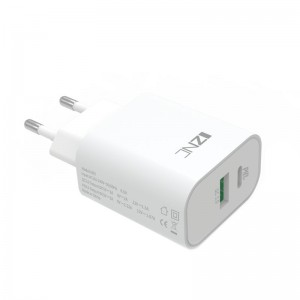 Duobla haveno USB A+C rapida ŝargado tipo c 20W elektra adaptilo murŝargilo por iphone por samsung
