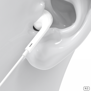 N3 3m 10ft 3,5 mm ušesne žične slušalke z mikrofonom za mobilne telefone