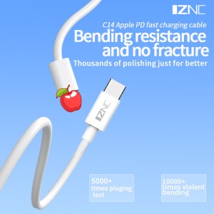C14 20w pd fast charging cable usb c to lightning iphone charger cable for apple