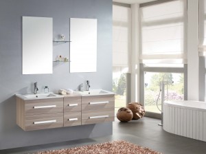Moderní koupelnová skříňka – elegantní světlý luxusní design JS-8006A
