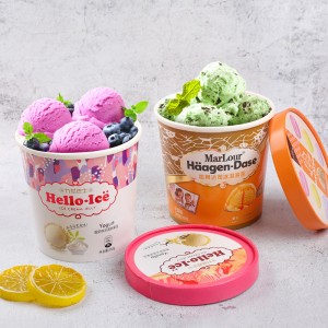 16oz Custom Logo Printing Paper Frozen Yogurt Cup Ice Cream Paper Cup