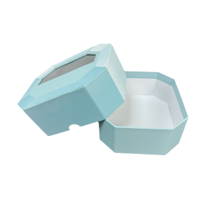 PolyGlow Prestige: caixas de agasallo poligonais con ventá superior e elegancia translúcida