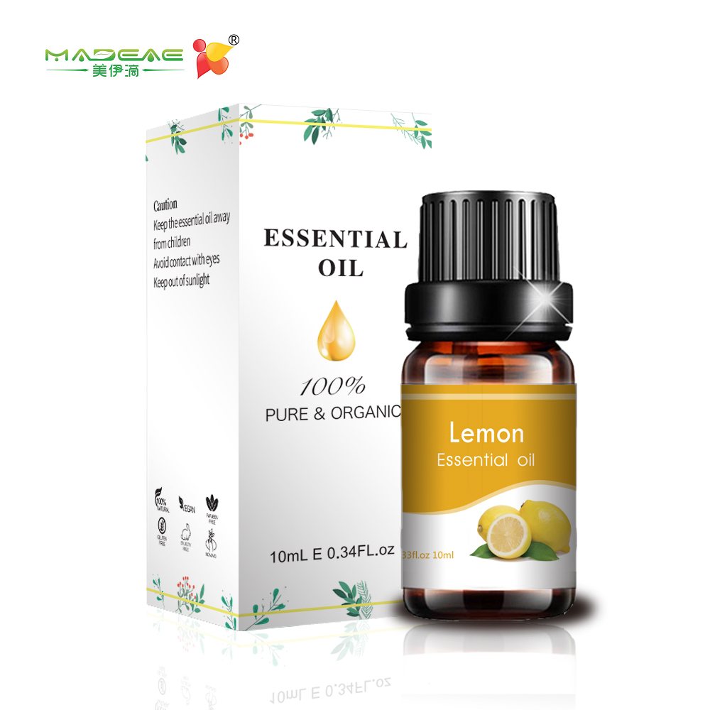 Pasokan pabrik minyak esensial lemon label pribadi label kosmetik alami murni sing kebak vatamin C