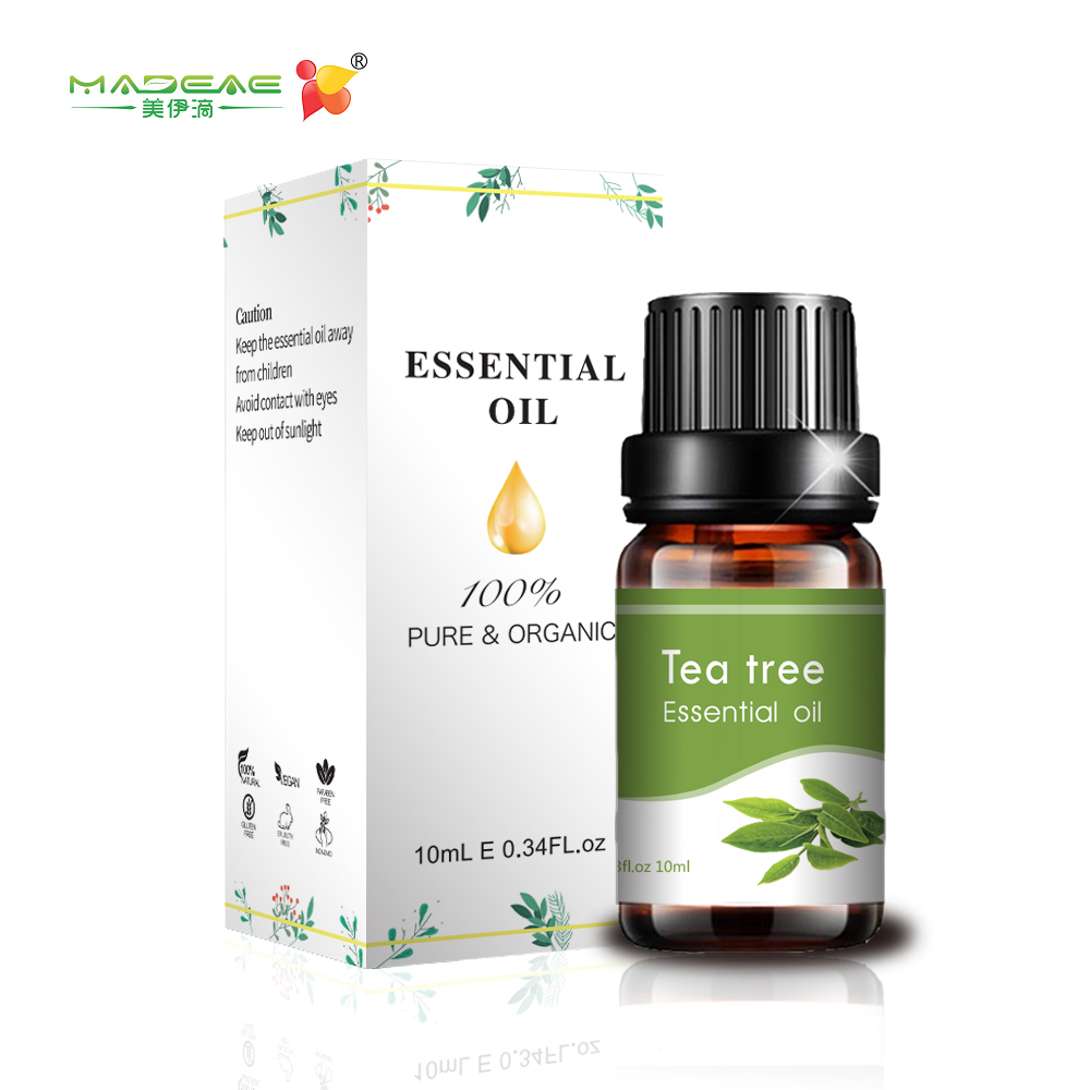 toppkvalitets ren terapeutisk klasse 10ml tea tree olje aromaterapi tea tree olje beroligende