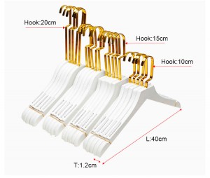 Luxury Gold Hook White Wooden Clothing Hangers