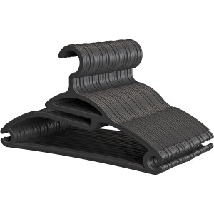 Cheapest Black Recyclable Plastic Hanger Non-slip Rubber Hanger Suit Hangers For Cloths