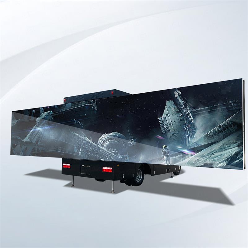 L'écran à 3 côtés peut être plié dans un camion LED mobile à écran de 10 m de long