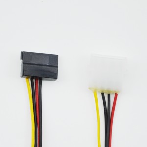 Mo lex 4pin 1 à 4 IDE SATA 15Pin disque dur répartiteur d'alimentation câble cordon pour bricolage PC serveur 4 broches à 15 broches câble d'alimentation