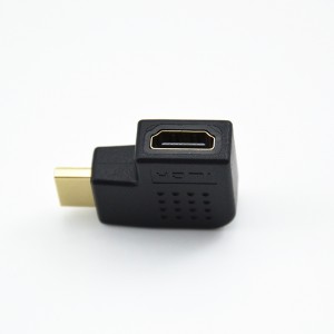 HDMI 90 ё 270 Дараҷаи паҳлӯи L кунҷи мард ба адаптери зан
