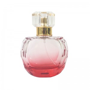 Customized Wholesale French Romantic Elegant Women Small Portable Empty Round Red Gradient Glass Spray Perfume Bottle
