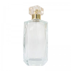 Italian design minimalist style empty square transparent glass acrylic cap perfume bottle