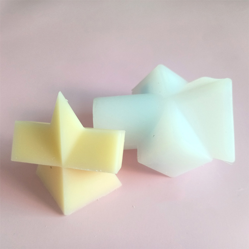 J193 3D DIY Resin Art Decor Geometric Cone Tetrahedron Candle Silicone Mold