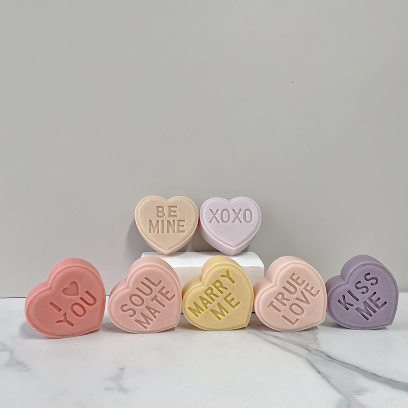 J6-119 Desain Baru Valentines Day Series 3D Love Heart DIY Huruf Cinta Hati Silikon Sabun Cetakan Alat Kue Lilin Cetakan Silikon