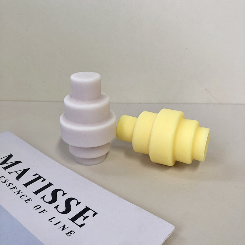 J1196 New Design Pillar Shape Silicone Candle Mold 3D DIY Handmade Cylinder Gyro Column Soap Mold