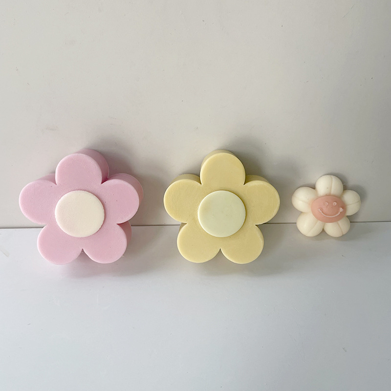 J6-89 Novo criativo faça você mesmo simples flor de cinco folhas perfumada vela molde de silicone molde de silicone para sabonete de girassol