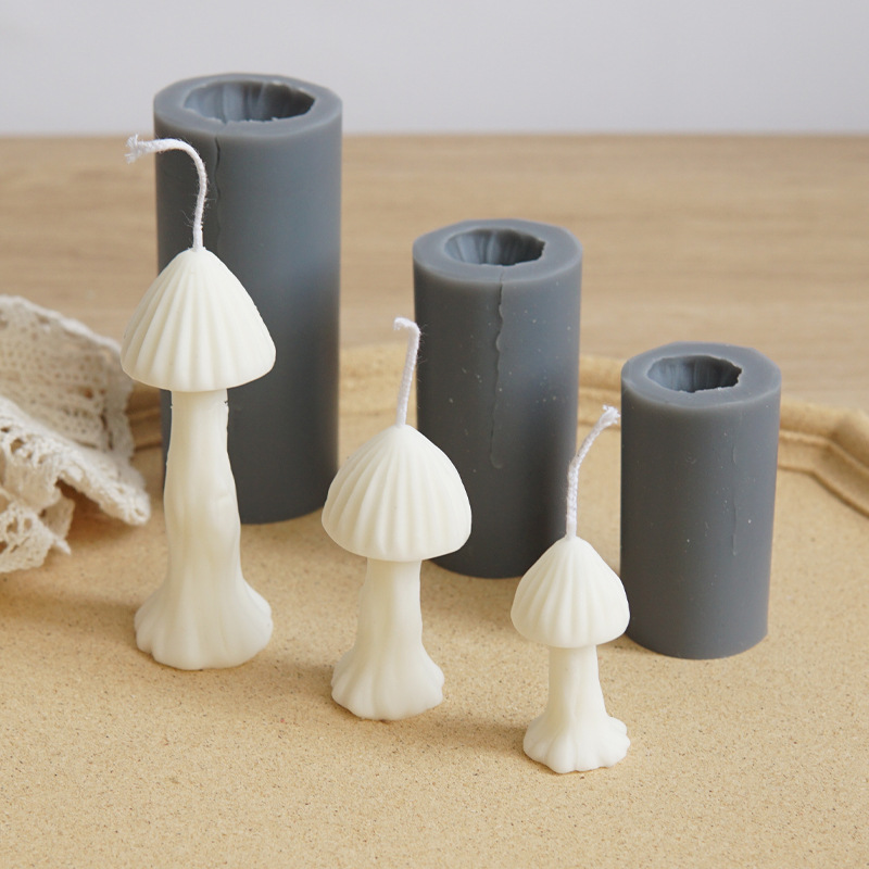 J1106 DIY Handmade Aromatherapy Gypsum Mushroom Candle Resin Making Mold Stampo in silicone per funghi 3D