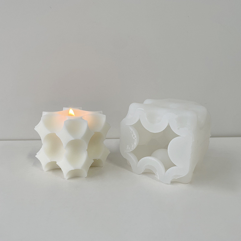 Molde de vela de silicone quadrado pequeno quadrado INS molde de silicone para vela perfumada