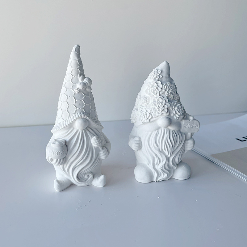 J6-157 Santa Claus Candle Silicone Mold DIY Dwarf Vanilla Onyinye ekeresimesi enweghị ihu