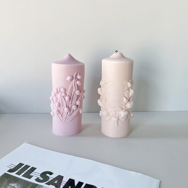 J6-221 Relief Flower Scented Candles Silicone Mold Self Made Candle Decoration Ornaments Candle Mold