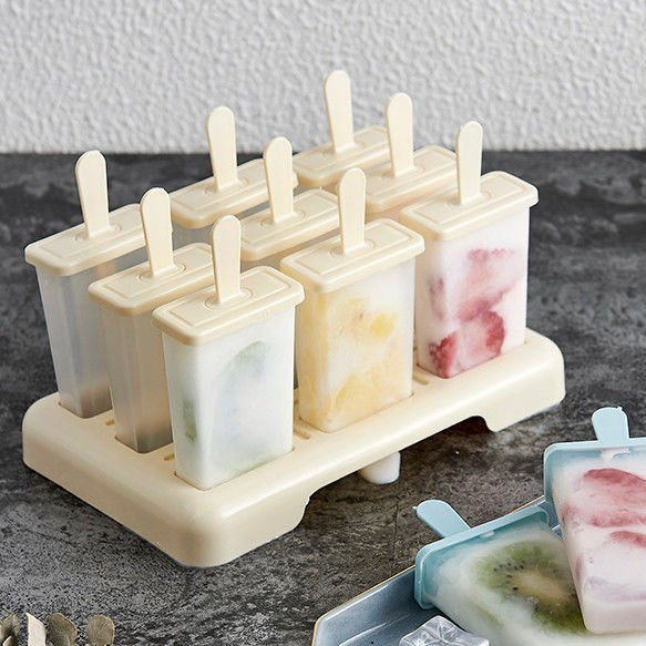 Silikon Çocuklar 9 Buz Popsicle Kalıp Kullanımlık Dondurma Lolly Kalıp Sopa Ile Yaratıcı Mutfak Aracı Silikon Dondurma Kalıbı