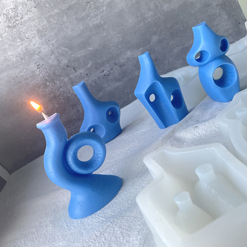 J6-124 Home Decor Creative DIY Geometric Candle mold Handmade Korean Style Geometric Bottle Candle Silicone Mold