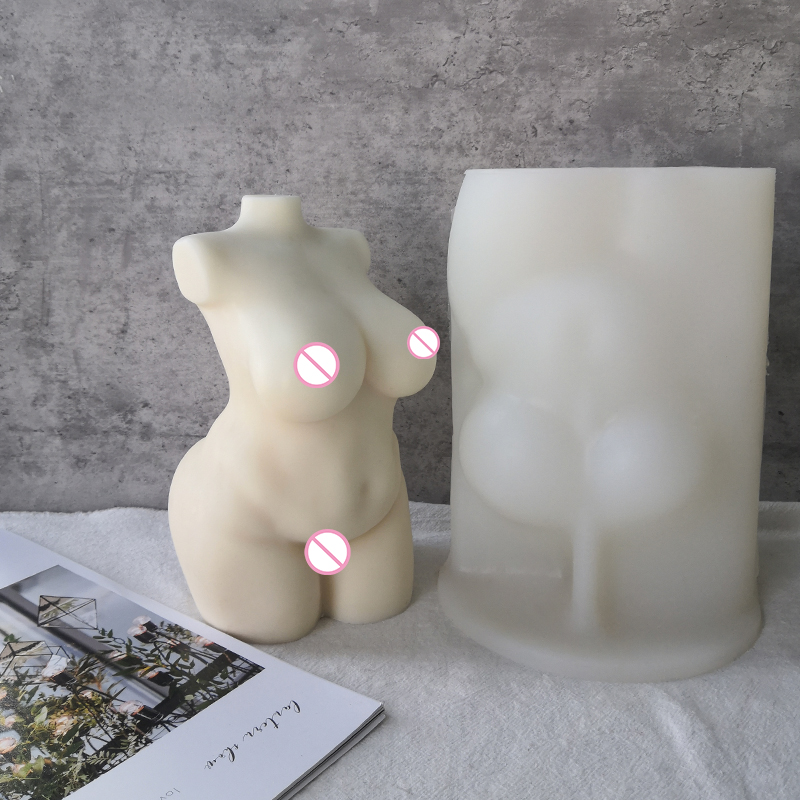 J142 Custom Plus Size 22cm DIY Naked Lady Plaster Large Pregnant Human Body Molds 3D Woman Body Torso Silicone Candle Molds