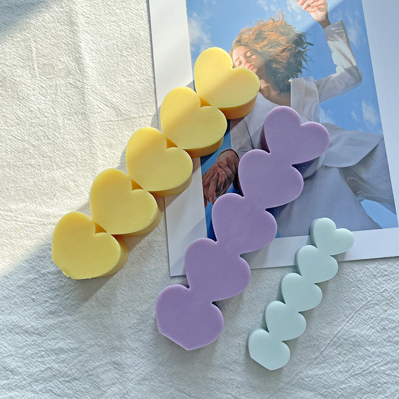 J163 Molde de aromaterapia de amor alargado DIY 3D de cinco piezas de molde de vela de silicona de amor