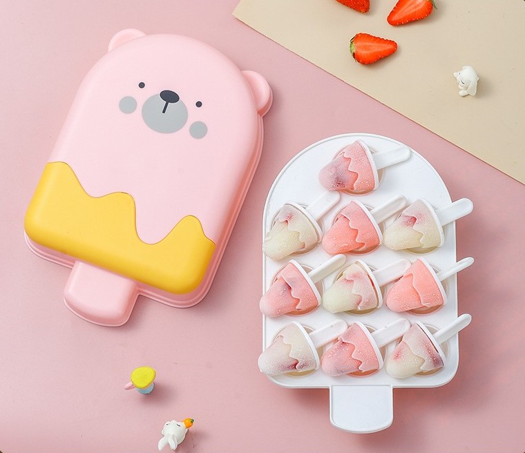 Bear Ice Cream Mould Popsicle Ice Container Ice Cream Maker Pudding Box Popsicle Mould Homemade