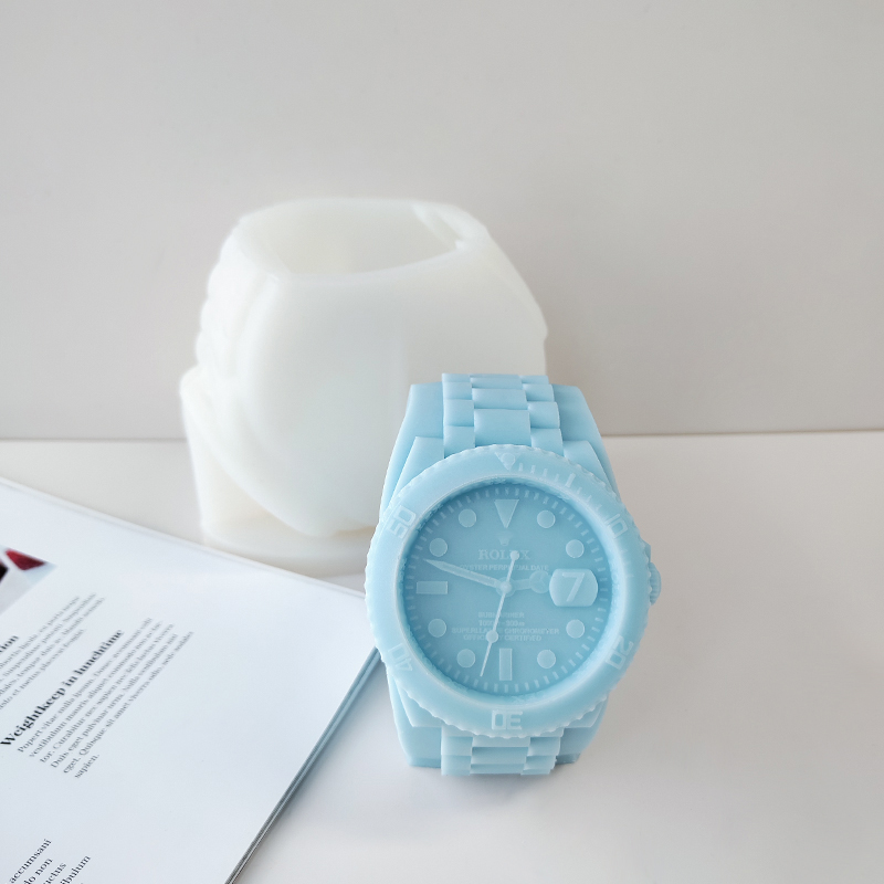 J1241 novo design diy resina artesanato fundição molde de resina epóxi relógio de luxo gesso molde de vela de silicone