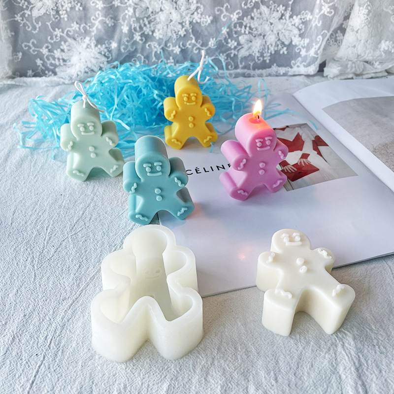 J6-40 Home Decor 3D Різдвяні подарунки DIY Колобок Форма для свічок Форма для випікання печива Шоколад Формочка для випікання свічок Форма для мила