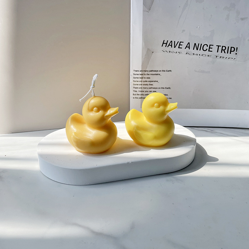 J6-8 DIY Duck dzīvnieku sveču izgatavošanas rīki Ziepes 3D Little Yellow Duck sveces silikona veidne