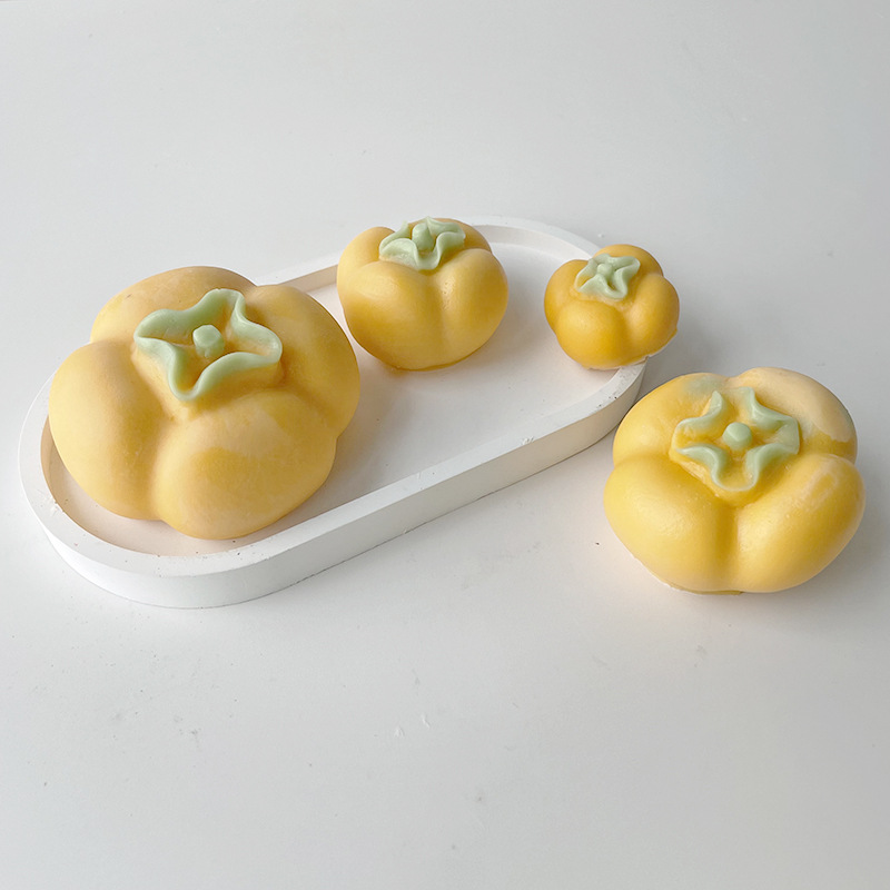 J6-179 Persimmon Chocolate Silicone Mold DIY Mousse Cake Handmade Soap Drip Insense Candle Mold