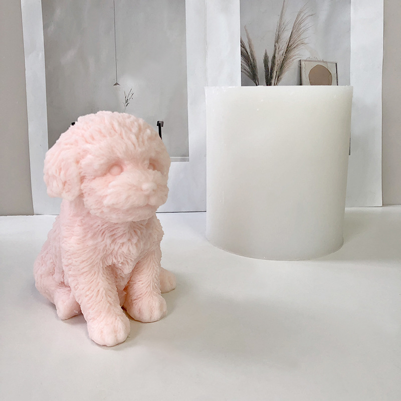 J6-43 Home Decor uroczy pies foremka na świece DIY zwierząt Teddy szczenięta wosk sojowy szczeniaczek silikonowa foremka na świece