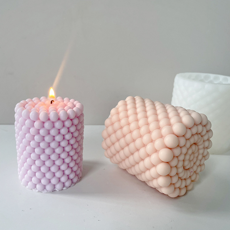 J6-31 Formë çokollatë gjeometrike 3D në formë topi Kallëp për bërjen e qirinjve silikoni me flluskë të re të punuar me dorë.