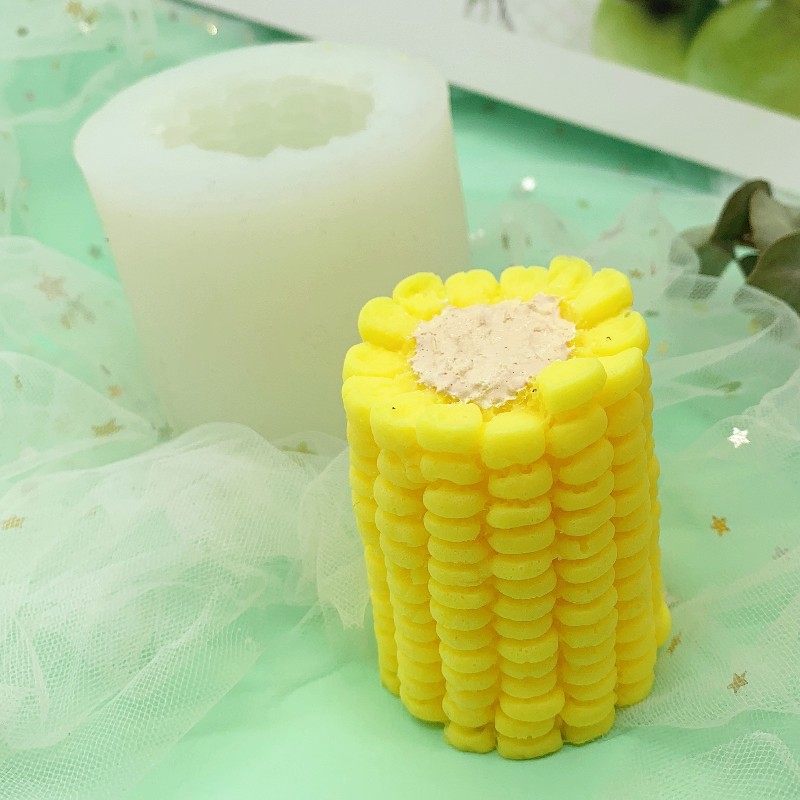 J187 DIY Handmade Simulation Dekorasyon sa balay Aromatherapy 3d Sweet Corn Shape Silicone Candle Mold