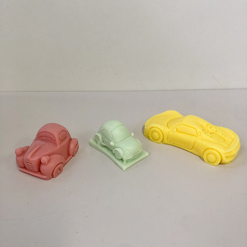 J6-95 Cake Decor Car Jabón Mold Cars Shape Craft Art Moldes de silicona 3D Cute House Silicone Candle Molds