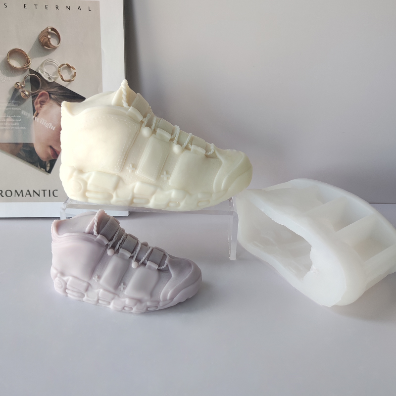 J144 ဒီဇိုင်းသစ် 3D DIY AJ အားကစားဖိနပ် စီလီကွန်မှို စိတ်ကြိုက် ဘတ်စကက်ဘောစနီကာဖယောင်းတိုင်မှို
