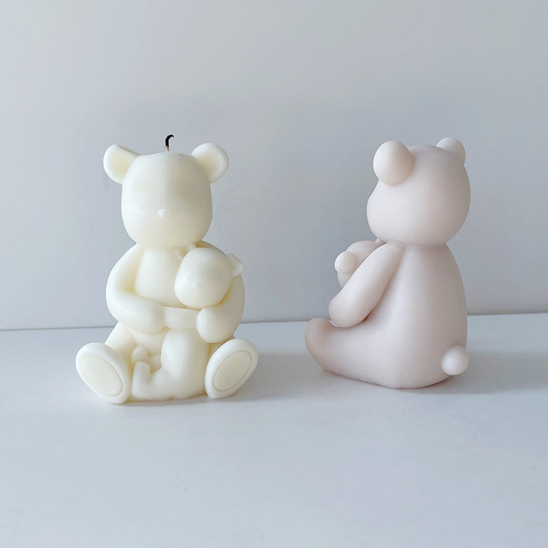 J6-215 Bär Silikon Schimmel Cute Bear Gips Dekoratioun Schimmel DIY Aromatherapie Käerz Parfum Steen Kaddo