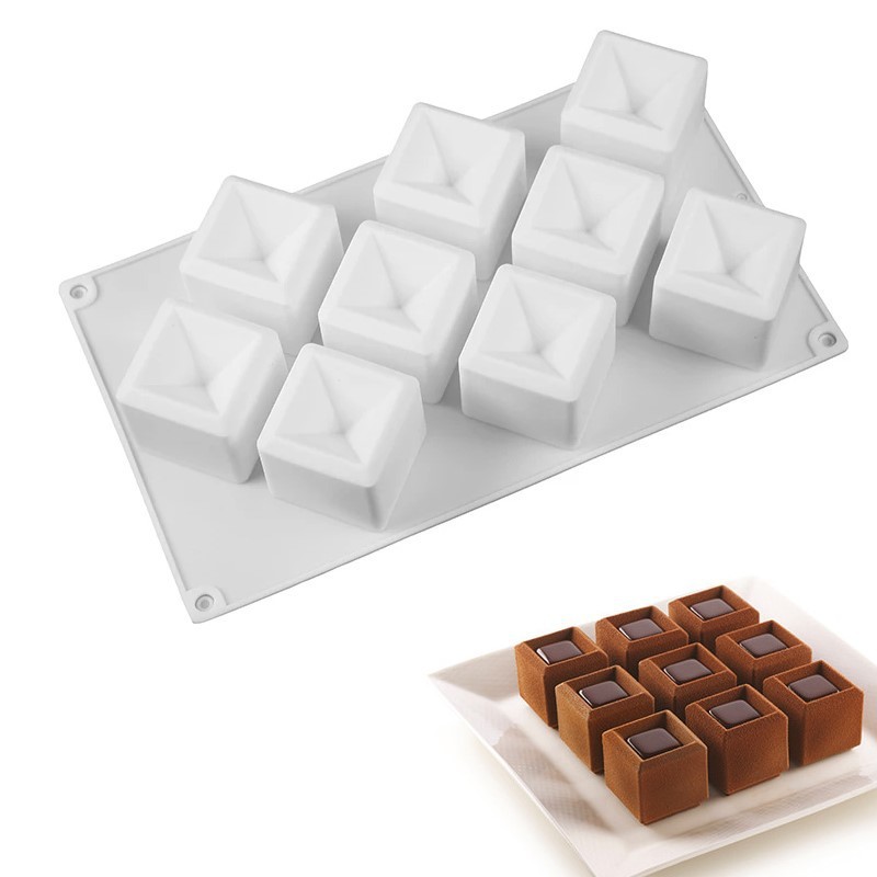 Fa'atau Fou 9 Cavity Silicon Cake Mold Honeycomb Shaped Candle Mold DIY Chocolate Dessert Baking Tool
