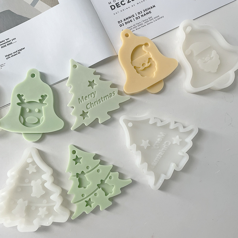 J6-150 Chocolate Decoration Kisimusi Series Pendant Silicone Mold DIY Muti weKisimusi Snowflake Elk Candle Mold