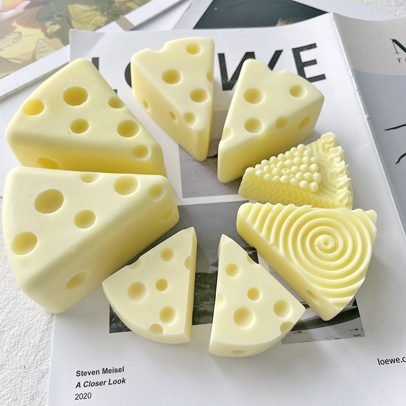 J6-77 siera kūkas dekorēšanas uzpūtenis kūkas veidne šokolādes deserta konditorejas veidne vairāku stilu 3D siera forma silikona sveces veidne