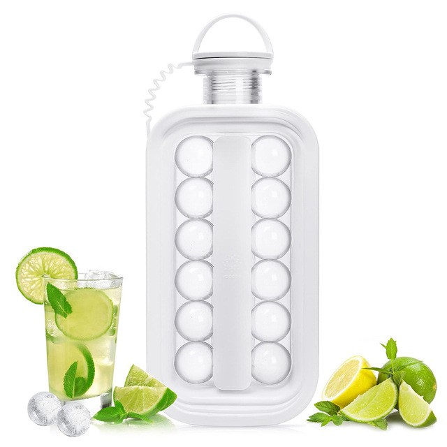 Engros 2 i 1 bærbar isboldmaskine Isflaskekugleformspand Ikke-BPA genanvendelig isterningbakke fremstilling af flaskeform med låg