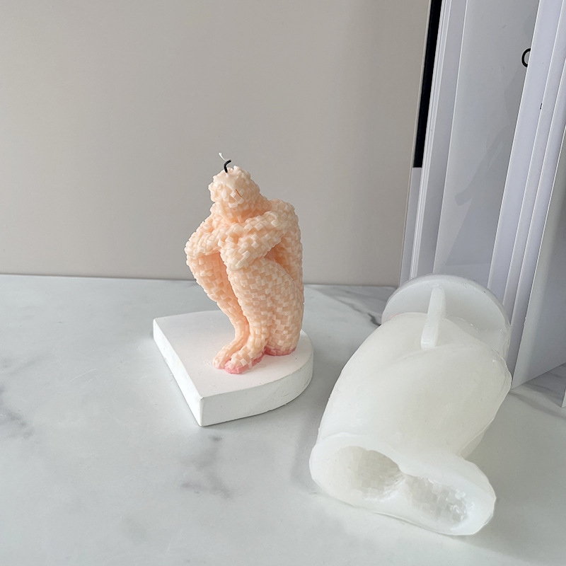 J1170 DIY קישוטים בעבודת יד מלאכת יד תבנית סבון נרות מופשטת איור פסיפס הוגה תבנית סיליקון נר