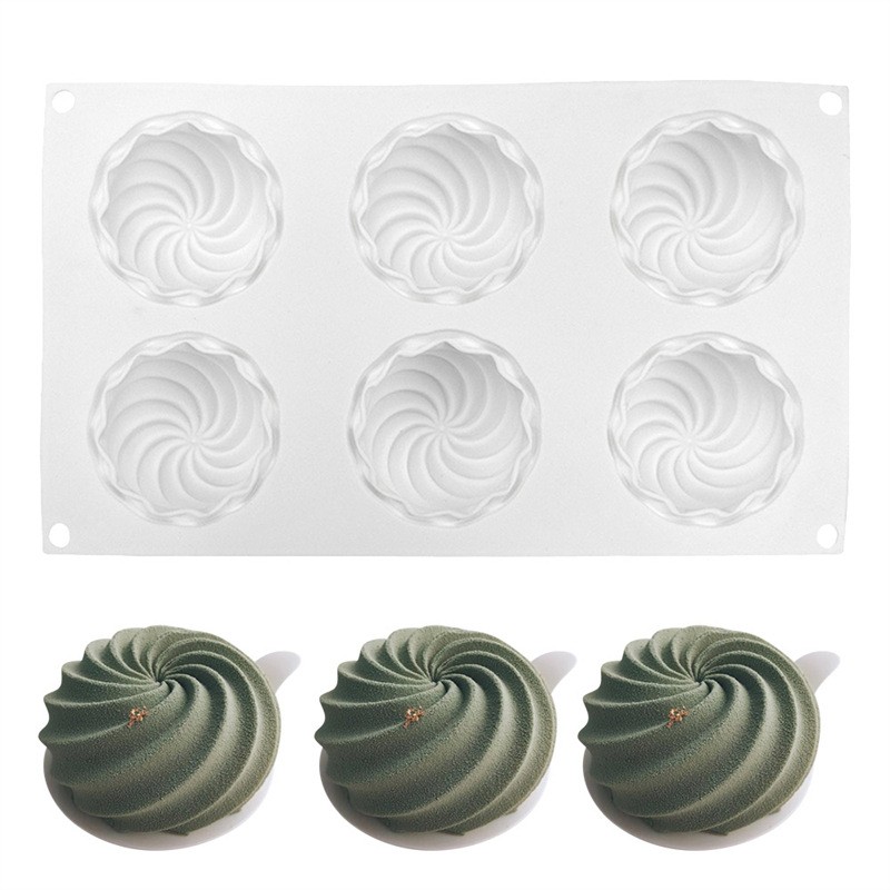 Spiral Vortex Mousse Kejk Mold DIY Ċikkulata Deżerta Ħami Appliances Xemgħa tas-silikonju Moffa Ħami B7-91