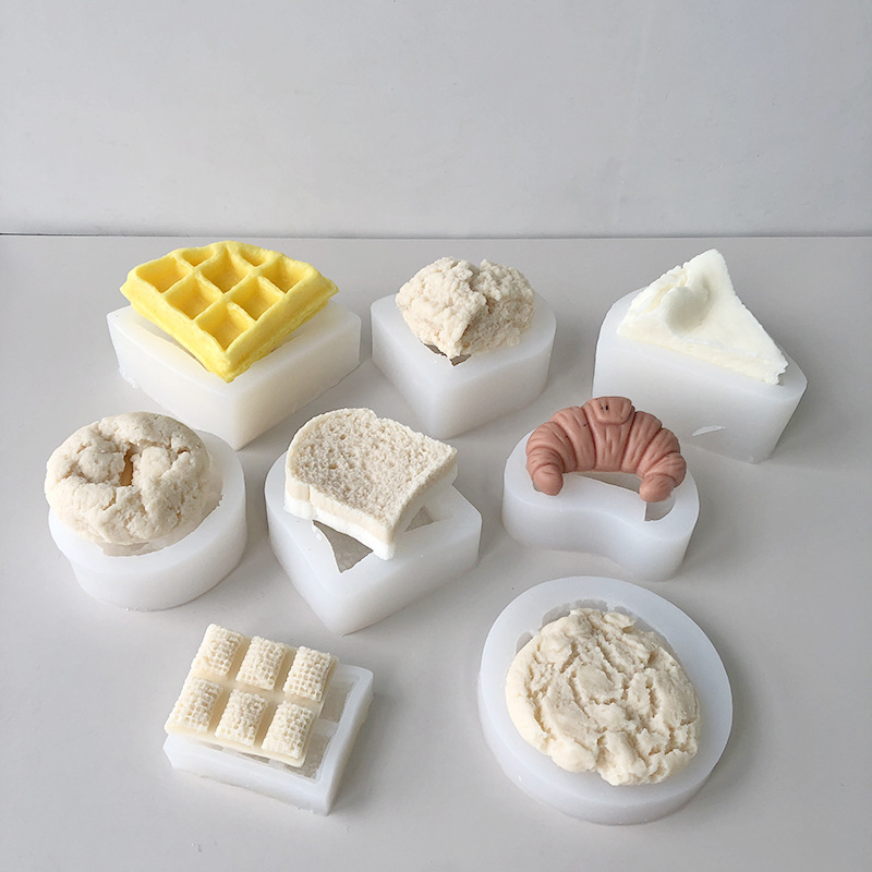 J6-45 accesorios de decoración de tartas simulación de alimentos pan galleta decoración de tartas molde de silicona para hornear molde de silicona para gofres DIY
