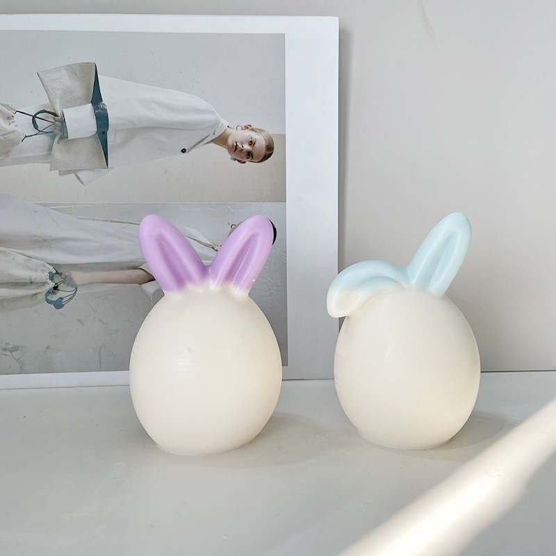 J1179 ręcznie robione dekoracje świąteczne skorupka jajka świeca woskowa robienie mydła formy wielkanocny uroczy króliczek królik foremka na świece