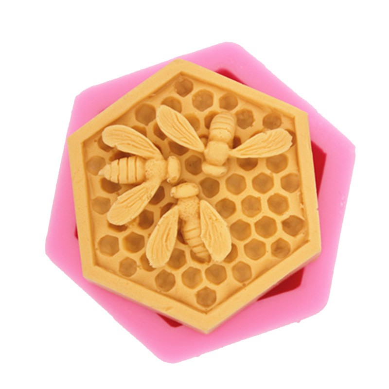 J9-4 Hexagonal Honeycomb Craft Art Silicone Sabûn Mold Cake Mold DIY Handmade Bee Mold