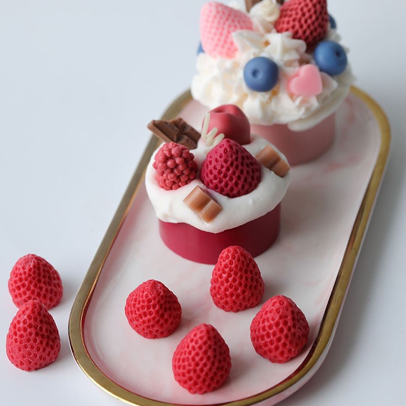 DIY Fruit Chocolate Fondant Mold Cake Mold Strawberry Raspberry Candle Silicone Mold