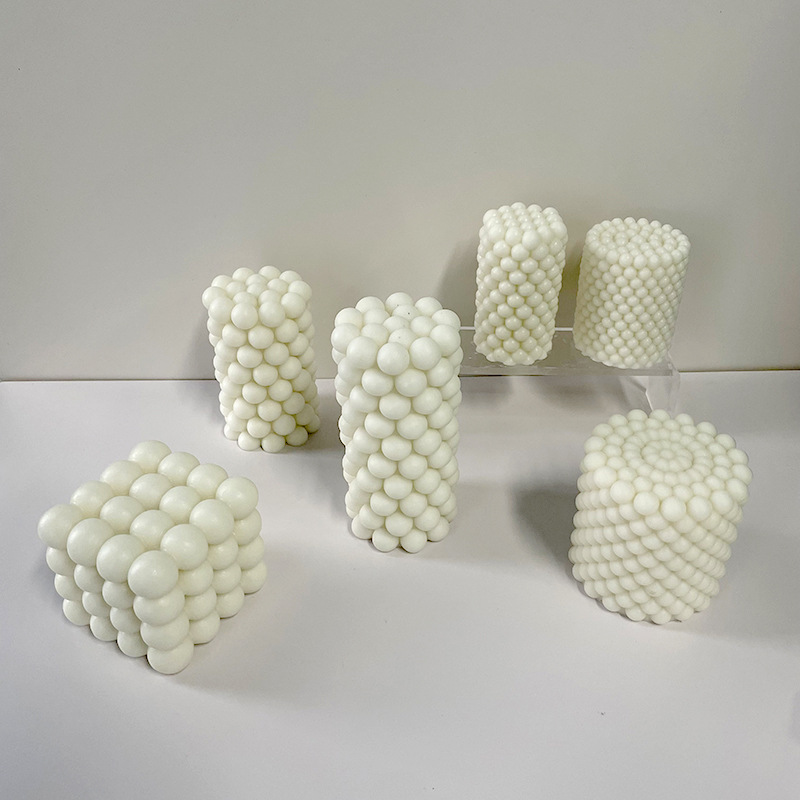 J6-200 Geometric cylindrical ທູບທຽນໄຂ Silicone Mold DIY Round Ball Magic Cube Soap Mold ເຄື່ອງປະດັບ Cake Mold